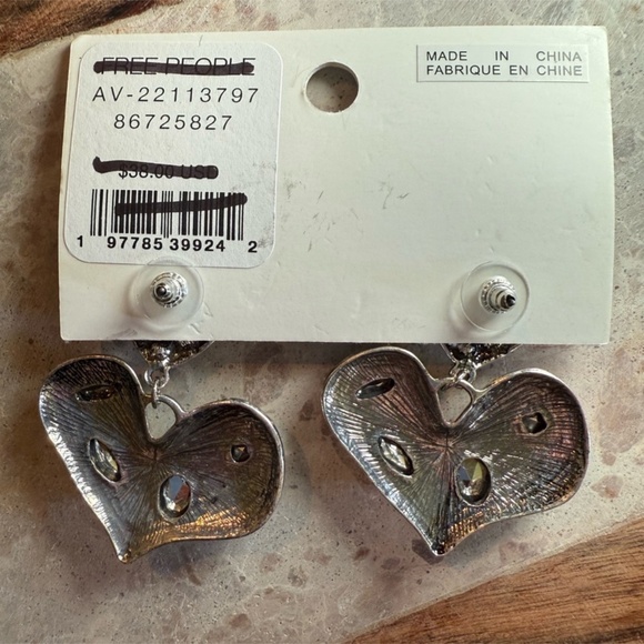 Free People My Everything Dangle Silver Metal Glass Earrings - Picture 6 of 6